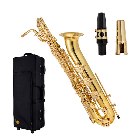 Baritone Saxophone with Ergonomic Design, High F# & Low A Keys, Case & Accessories Included