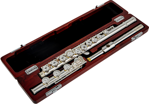 Handmade Solid Silver Flute – Open/Closed Hole Professional Concert Flute with Case