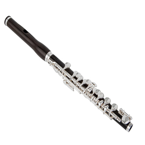 Wave-shaped African Blackwood Flute Mouthpiece with Split E-mechanism