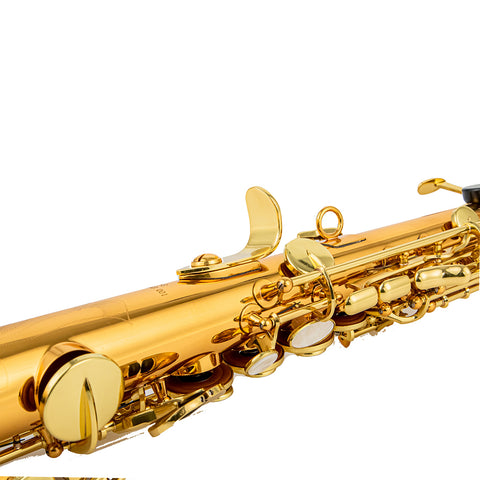 AUROSUS ZY S901 Brass Soprano Saxophone – One-Piece Body & Neck for Students and Professional Musicians 76g