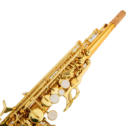 AUROSUS ZY S901 Brass Soprano Saxophone – One-Piece Body & Neck for Students and Professional Musicians 545g
