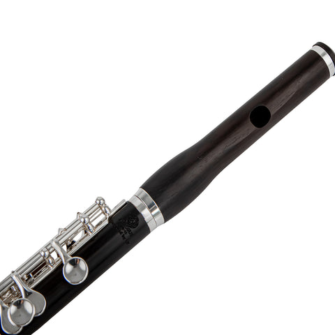 Wave-shaped African Blackwood Flute Mouthpiece with Split E-mechanism 323a