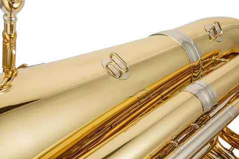 JP377B Sterling Bb student Tuba with 4 rotary valves Gold Brass Bell Diameter