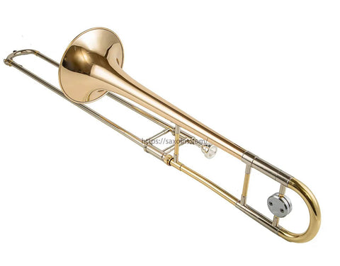 Gold Brass Bb Tenor Trombone Clear Lacquer
