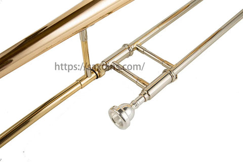 Gold Brass Bb Tenor Trombone Clear Lacquer