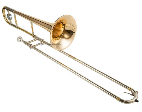 Gold Brass Bb Tenor Trombone Clear Lacquer