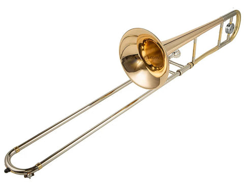 Gold Brass Bb Tenor Trombone Clear Lacquer