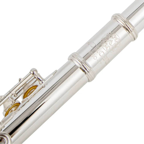 Student open hole flute with 17 keys silver plated, B foot joint, and offset G E-mechanism for beginners6