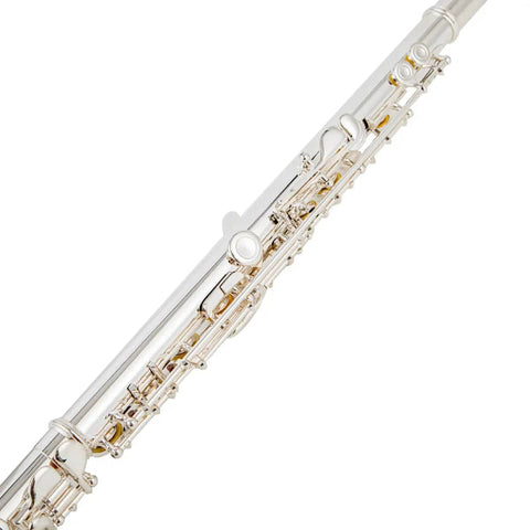 Student open hole flute with 17 keys silver plated, B foot joint, and offset G E-mechanism for beginners7