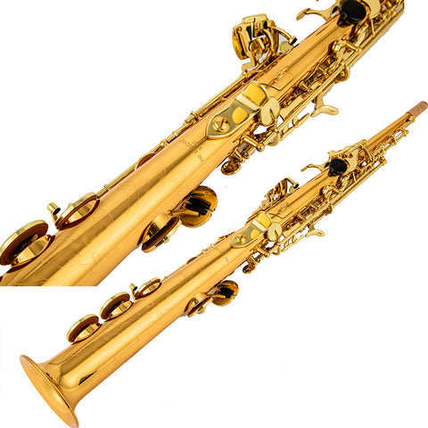AUROSUS ZY S901 Brass Soprano Saxophone – One-Piece Body & Neck for Students and Professional Musicians   